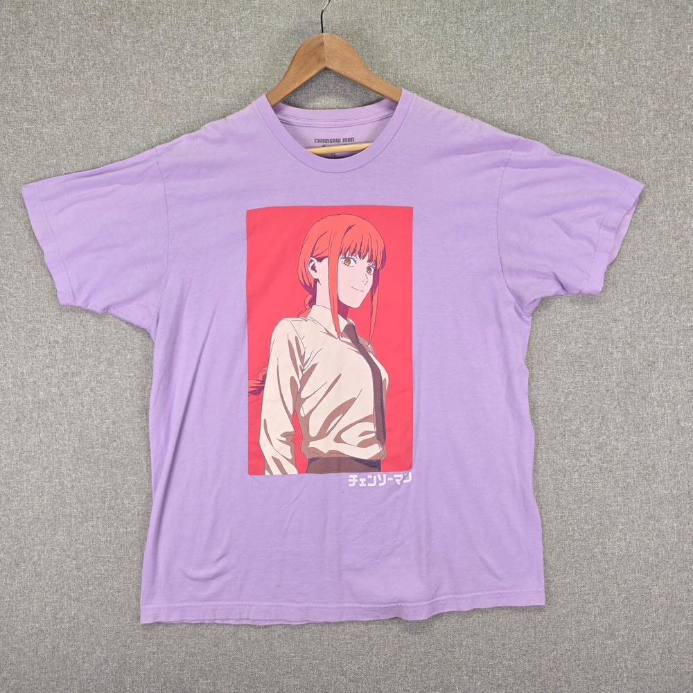 Chainsaw Man Makima Mens XL Purple Graphic T-Shirt Crunchyroll Anime